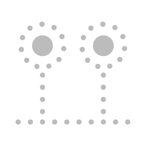 Two symmetrical circular shapes with dots