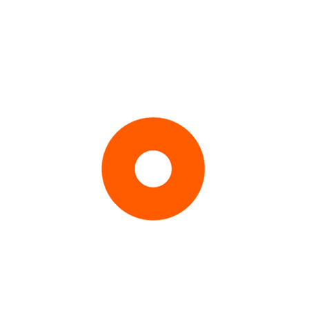 Animated orange circle with inner white
